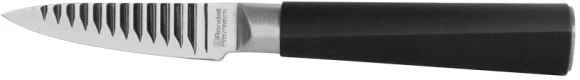 Нож кухонный Rondell Flamberg RD-684 стальной универсальный для овощей лезв.90мм рифленый край черный блистер