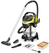 Строительный пылесос Karcher WD 7 Control P S 30/6/35/T 1400Вт (уборка: сухая/сбор воды/выдув) серебристый