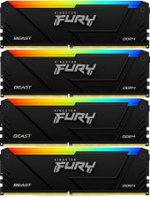 Память DDR4 4x8GB 3200MHz Kingston KF432C16BB2AK4/32 Fury Beast RGB RTL Gaming PC4-25600 CL16 DIMM 288-pin 1.35В dual rank с радиатором Ret Память DDR4 4x8GB 3200MHz Kingston KF432C16BB2AK4/32 Fury Beast RGB RTL Gaming PC4-25600 CL16 DIMM 288-pin 1.35В dual rank с радиатором Ret