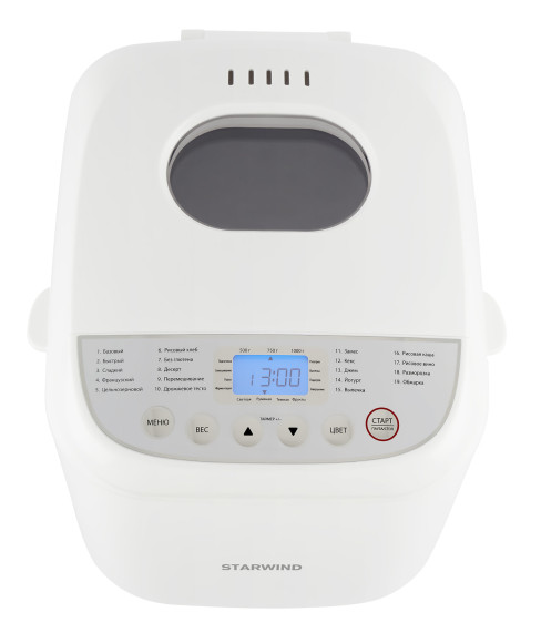 Хлебопечь Starwind SBM2085 600Вт белый/серебристый Хлебопечь Starwind SBM2085 600Вт белый/серебристый