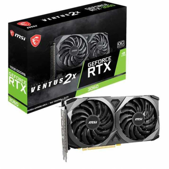 Видеокарта MSI PCI-E 4.0 RTX 3060 VENTUS 2X 12G OC NVIDIA GeForce RTX 3060 12Gb 192bit GDDR6 1680/15000 HDMIx1 DPx3 HDCP Ret Видеокарта MSI PCI-E 4.0 RTX 3060 VENTUS 2X 12G OC NVIDIA GeForce RTX 3060 12Gb 192bit GDDR6 1680/15000 HDMIx1 DPx3 HDCP Ret