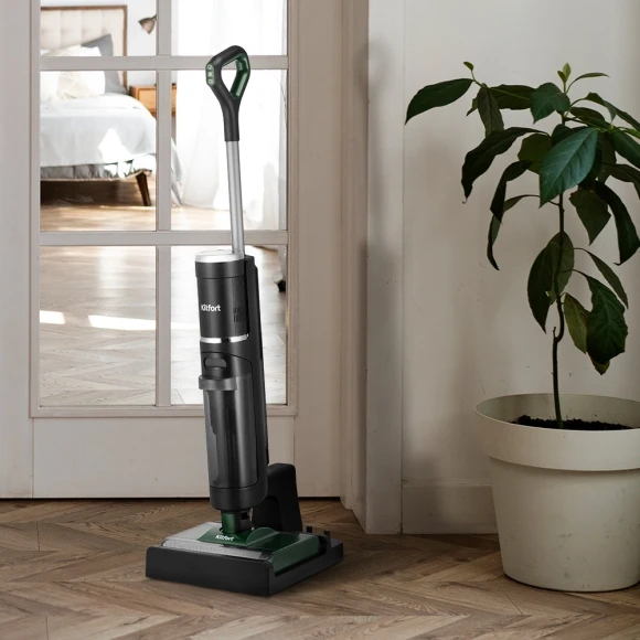 Пылесос моющий Kitfort КТ-5259 200Вт черный/зеленый