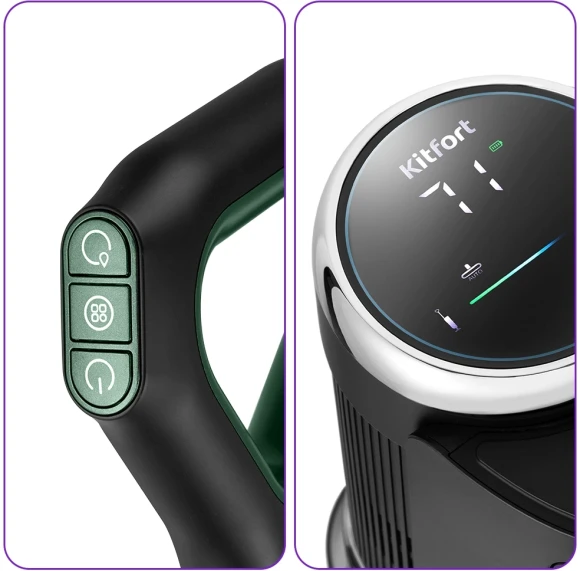 Пылесос моющий Kitfort КТ-5259 200Вт черный/зеленый