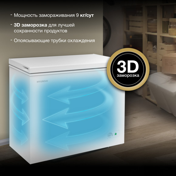 Морозильный ларь Hyundai CH20031 белый 80Вт