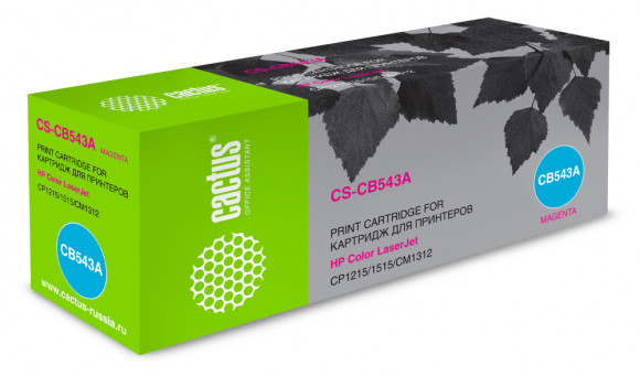 Картридж лазерный Cactus CS-CB543A CB543A пурпурный (1400стр.) для HP CLJ CP1215/1515/CM1312