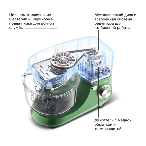 Миксер планетарный Starwind SPM5180 1000Вт ежевичный Миксер планетарный Starwind SPM5180 1000Вт ежевичный