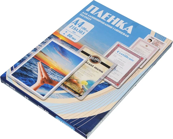 Пленка для ламинирования Office Kit 75мкм A4 (100шт) глянцевая 216x303мм PLP10023