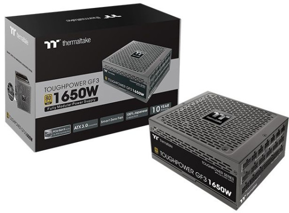 Блок питания Thermaltake ATX 1650W Toughpower GF3 Gen.5 80+ gold 24pin APFC 140mm fan color LED 16xSATA Cab Manag RTL Блок питания Thermaltake ATX 1650W Toughpower GF3 Gen.5 80+ gold 24pin APFC 140mm fan color LED 16xSATA Cab Manag RTL