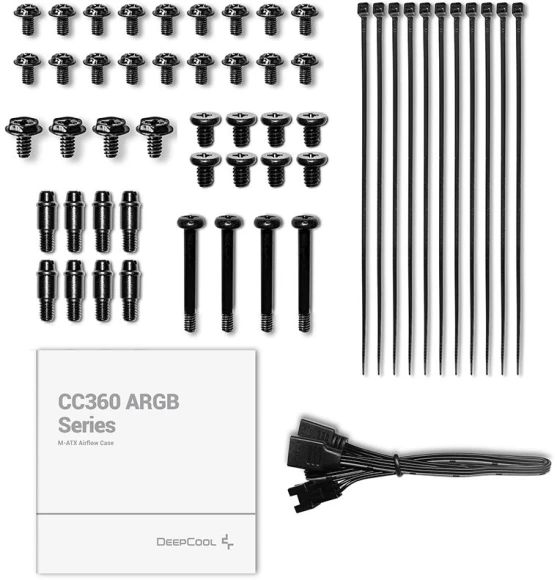Корпус Deepcool CC360 ARGB черный без БП mATX 5x120mm 4x140mm 1xUSB2.0 1xUSB3.0 audio bott PSU Корпус Deepcool CC360 ARGB черный без БП mATX 5x120mm 4x140mm 1xUSB2.0 1xUSB3.0 audio bott PSU