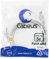 Патч-корд Cabeus PC-UTP-RJ45-CAT.5E-0.5M U/UTP RJ-45 вил.-вилка RJ-45 кат.5E 0.5м серый ПВХ Патч-корд Cabeus PC-UTP-RJ45-CAT.5E-0.5M U/UTP RJ-45 вил.-вилка RJ-45 кат.5E 0.5м серый ПВХ