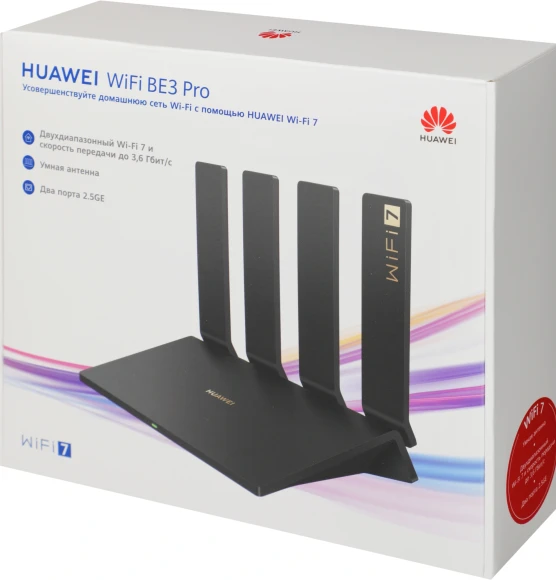 Роутер беспроводной Huawei WiFi BE3 Pro YGJN- BE33 (53030DEM) BE3600 10/100/1000BASE-T черный Роутер беспроводной Huawei WiFi BE3 Pro YGJN- BE33 (53030DEM) BE3600 10/100/1000BASE-T черный