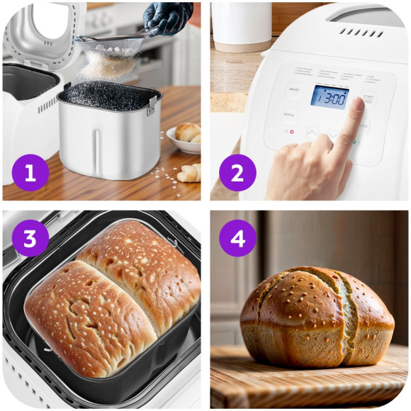 Хлебопечь Kitfort КТ-312 550Вт белый Хлебопечь Kitfort КТ-312 550Вт белый