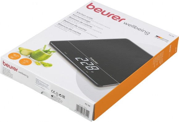 Весы кухонные электронные Beurer KS34 XL макс.вес:15кг черный Весы кухонные электронные Beurer KS34 XL макс.вес:15кг черный