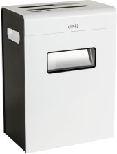 Шредер Deli E9903-EU белый/черный (секр.P-4) фрагменты 12лист. 23лтр. скрепки скобы пл.карты CD