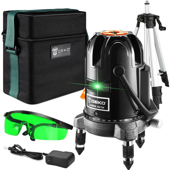 Уровень лазер. Deko LL57GA SET 2 2кл.лаз. цв.луч. зеленый 3луч. (065-0295)