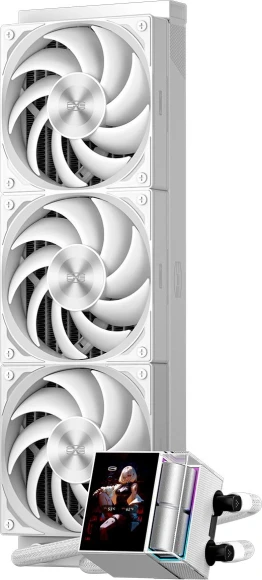 Система водяного охлаждения PcCooler DS360 Display ARGB Soc-AM5/AM4/1200/1700/1851 белый 4-pin 39.8dB Al LCD 310W Ret (DS360-WHNWXY-GL)