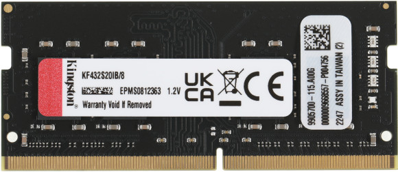 Память DDR4 8GB 3200MHz Kingston KF432S20IB/8 Fury Impact RTL PC4-25600 CL20 SO-DIMM 260-pin 1.2В single rank Ret