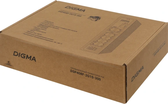 Коммутатор Digma DSP408F-2G1S-300 (L2) 8x100Мбит/с 2x1Гбит/с 1SFP 8PoE 8PoE+ 1PoE++ 300W неуправляемый Коммутатор Digma DSP408F-2G1S-300 (L2) 8x100Мбит/с 2x1Гбит/с 1SFP 8PoE 8PoE+ 1PoE++ 300W неуправляемый