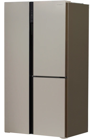 Холодильник Hyundai CS6073FV 3-хкамерн. шампань стекло инвертер