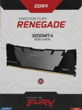 Память DDR4 8GB 3200MHz Kingston KF432C16RB2/8 Fury Renegade Black RTL Gaming PC4-25600 CL16 DIMM 288-pin 1.35В dual rank с радиатором Ret