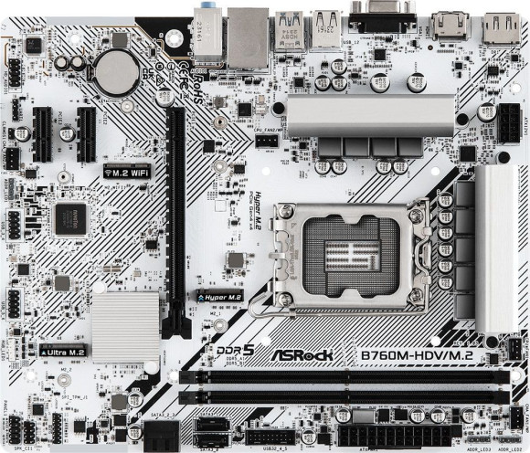 Материнская плата Asrock B760M-HDV/M.2 Soc-1700 Intel B760 2xDDR5 mATX AC`97 8ch(7.1) 2.5Gg RAID+VGA+HDMI+DP Материнская плата Asrock B760M-HDV/M.2 Soc-1700 Intel B760 2xDDR5 mATX AC`97 8ch(7.1) 2.5Gg RAID+VGA+HDMI+DP