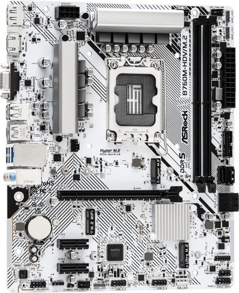 Материнская плата Asrock B760M-HDV/M.2 Soc-1700 Intel B760 2xDDR5 mATX AC`97 8ch(7.1) 2.5Gg RAID+VGA+HDMI+DP Материнская плата Asrock B760M-HDV/M.2 Soc-1700 Intel B760 2xDDR5 mATX AC`97 8ch(7.1) 2.5Gg RAID+VGA+HDMI+DP