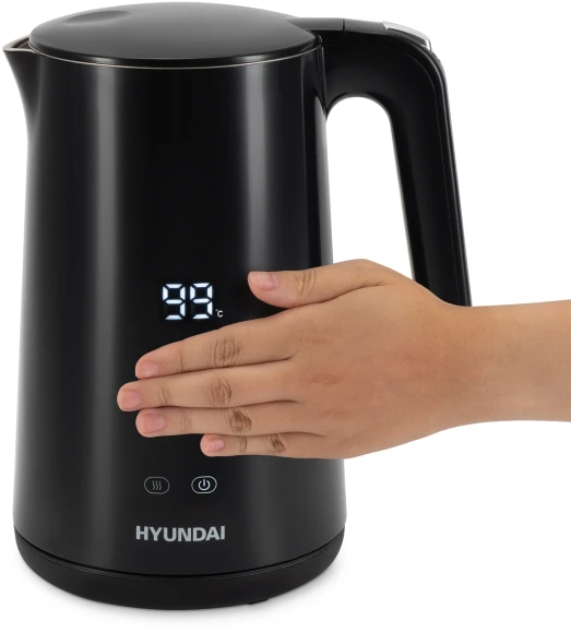 Чайник электрический Hyundai HYK-S4017 1.7л. 2200Вт черный корпус: металл