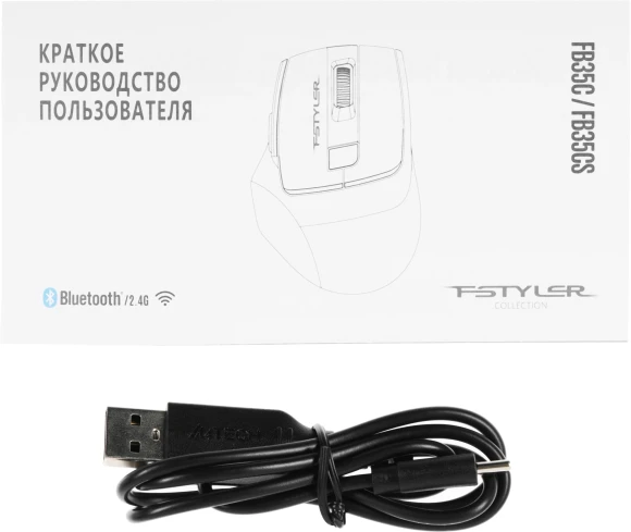 Мышь A4Tech Fstyler FB35C белый оптическая 2000dpi беспров. BT/Radio USB 6but (FB35C ICY WHITE)
