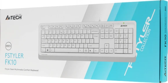 Клавиатура A4Tech Fstyler FK10 белый/серый USB (FK10 WHITE) Клавиатура A4Tech Fstyler FK10 белый/серый USB (FK10 WHITE)