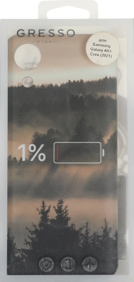 Чехол (клип-кейс) Gresso для Samsung Galaxy A03 Core Meridian черный/бежевый (GR17AAAE8936)