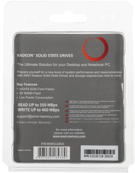 Накопитель SSD AMD SATA 128GB R5MS128G5 Radeon R5 mSATA