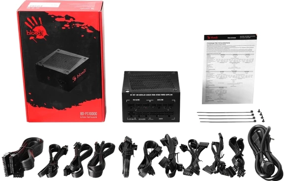 Блок питания Bloody ATX 1250W BD-PS1250P 80+ platinum (20+4pin) APFC 140mm fan 12xSATA Cab Manag RTL Блок питания Bloody ATX 1250W BD-PS1250P 80+ platinum (20+4pin) APFC 140mm fan 12xSATA Cab Manag RTL