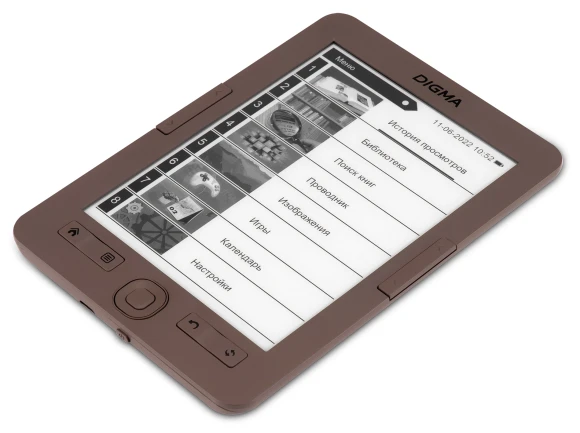 Электронная книга Digma E60C 6" E-ink HD Pearl 1024x758 600MHz/4Gb/microSDHC коричневый