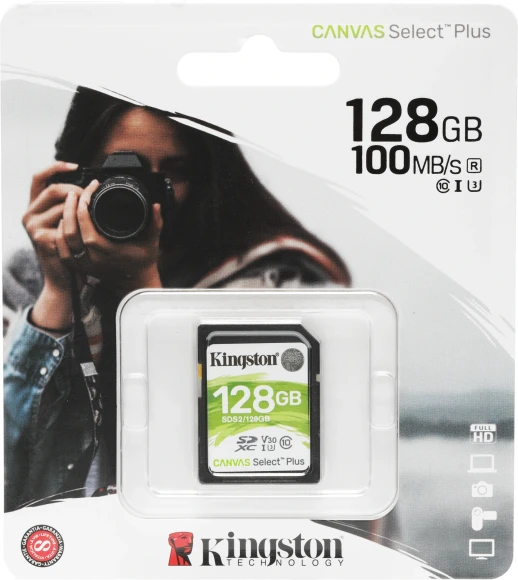 Флеш карта SDXC 128GB Kingston SDS2/128GB Canvas Select Plus w/o adapter Флеш карта SDXC 128GB Kingston SDS2/128GB Canvas Select Plus w/o adapter