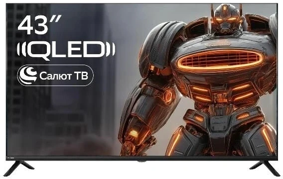 Телевизор QLED Sber 43" SDX-43UQ6033 Салют ТВ Frameless черный 4K Ultra HD 60Hz DVB-T2 DVB-C DVB-S2 USB WiFi Smart TV (RUS)