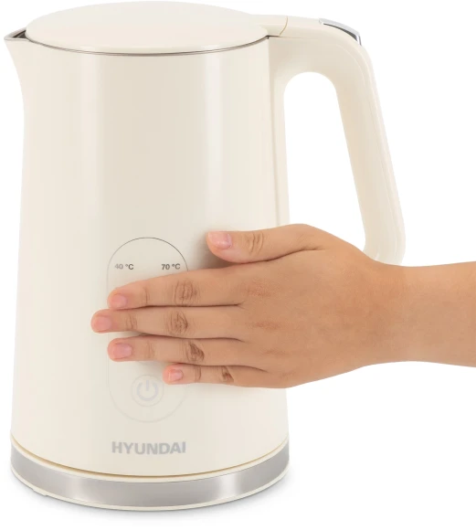 Чайник электрический Hyundai HYK-S3605 1.7л. 2200Вт кремовый корпус: металл