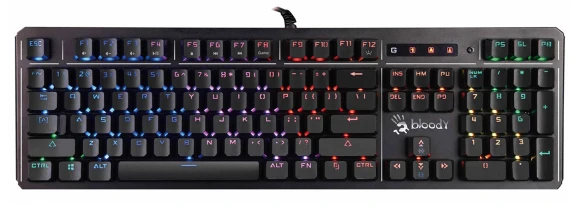 Клавиатура A4Tech B975 механическая черный USB Multimedia for gamer LED (подставка для запястий) кабель 1.8м