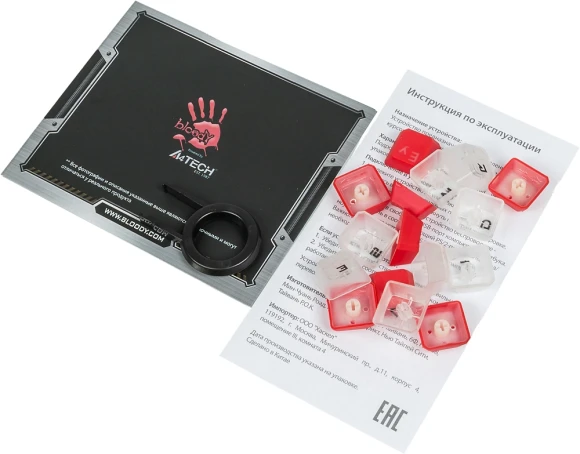 Клавиатура A4Tech B975 механическая черный USB Multimedia for gamer LED (подставка для запястий) кабель 1.8м