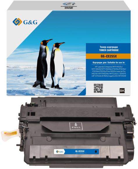 Картридж лазерный G&G GG-CE255X черный (12500стр.) для HP LJ Enterprise MFP M525c/P3015n/LJ Pro M521dn MFP Картридж лазерный G&G GG-CE255X черный (12500стр.) для HP LJ Enterprise MFP M525c/P3015n/LJ Pro M521dn MFP