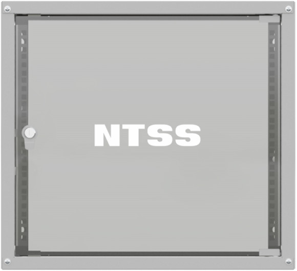 Шкаф коммутационный NTSS Lime (NTSS-WL9U5545GS) настенный 9U 550x450мм пер.дв.стекл несъемн.бок.пан. 30кг серый 370мм 12кг 110град. 500мм IP20 укомплектованный