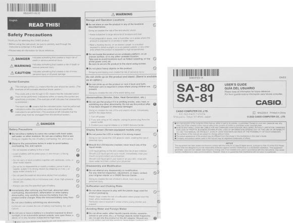 Синтезатор Casio SA-80 44клав. белый Синтезатор Casio SA-80 44клав. белый