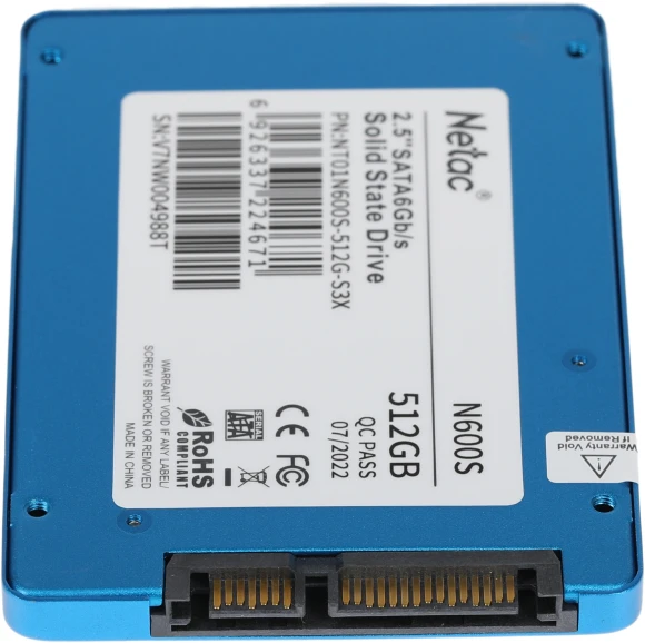 Накопитель SSD Netac SATA-III 512GB NT01N600S-512G-S3X N600S 2.5" Накопитель SSD Netac SATA-III 512GB NT01N600S-512G-S3X N600S 2.5"