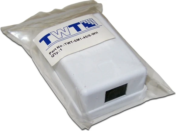 Розетка Lanmaster TWT-SM1-45/6-WH настен.RJ45 1 кат.6 UTP бел. Розетка Lanmaster TWT-SM1-45/6-WH настен.RJ45 1 кат.6 UTP бел.