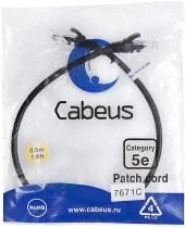 Патч-корд Cabeus PC-UTP-RJ45-CAT.5E-0.15M-BK U/UTP RJ-45 вил.-вилка RJ-45 кат.5E 0.15м черный ПВХ Патч-корд Cabeus PC-UTP-RJ45-CAT.5E-0.15M-BK U/UTP RJ-45 вил.-вилка RJ-45 кат.5E 0.15м черный ПВХ