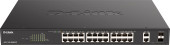 Коммутатор D-Link DGS-1100-26MPPV2/A3A (L2) 24x1Гбит/с 2xКомбо(1000BASE-T/SFP) 2SFP 24PoE 90W управляемый