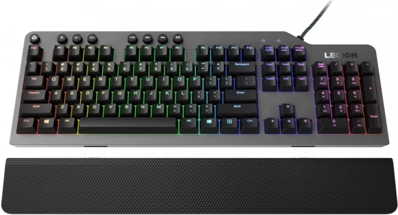 Клавиатура Lenovo K500 RGB механическая черный USB Multimedia for gamer LED (подставка для запястий) (GY40T26479) кабель 1.8м