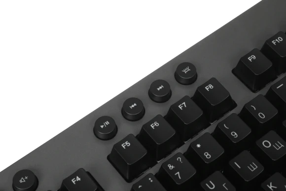 Клавиатура Lenovo K500 RGB механическая черный USB Multimedia for gamer LED (подставка для запястий) (GY40T26479) кабель 1.8м