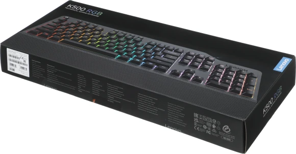 Клавиатура Lenovo K500 RGB механическая черный USB Multimedia for gamer LED (подставка для запястий) (GY40T26479) кабель 1.8м