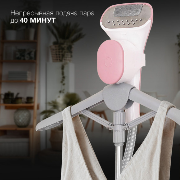 Отпариватель напольный Hyundai H-US02456 1800Вт белый/розовый Отпариватель напольный Hyundai H-US02456 1800Вт белый/розовый