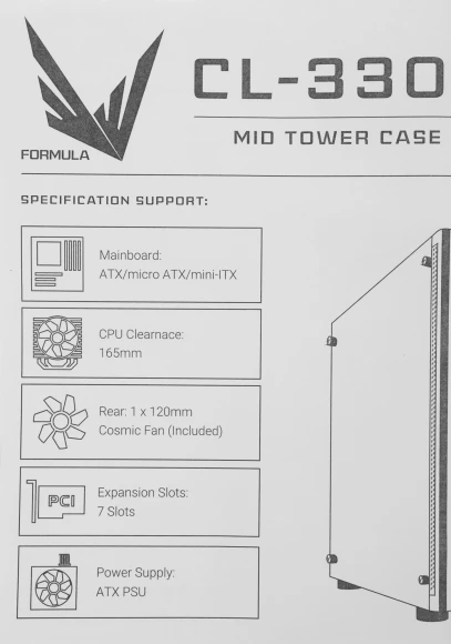 Корпус Formula CL-3301B TG черный без БП ATX 7x120mm 2xUSB2.0 1xUSB3.0 audio bott PSU